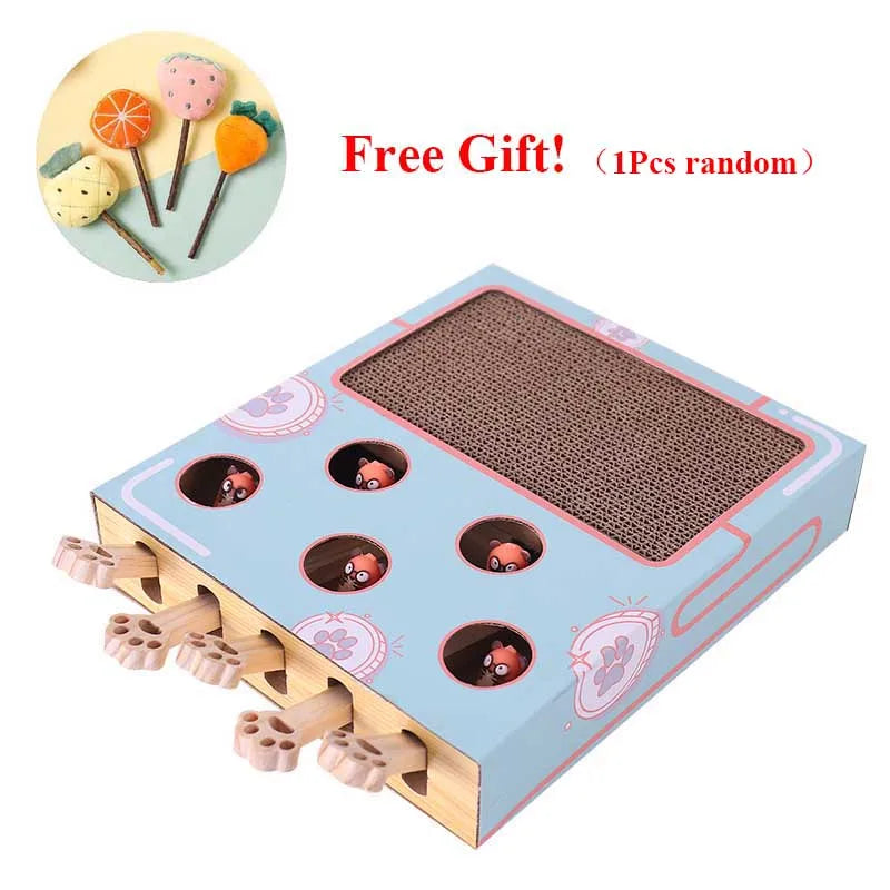 Jeu Interactif Chat 🐾 Tapes la Taupe + Stimulation QI | 100% Bois