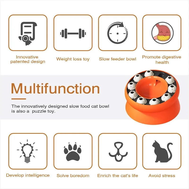 Gamelle Anti-Glouton Chat 🐾 Réduit Vitesse x10 + Santé
